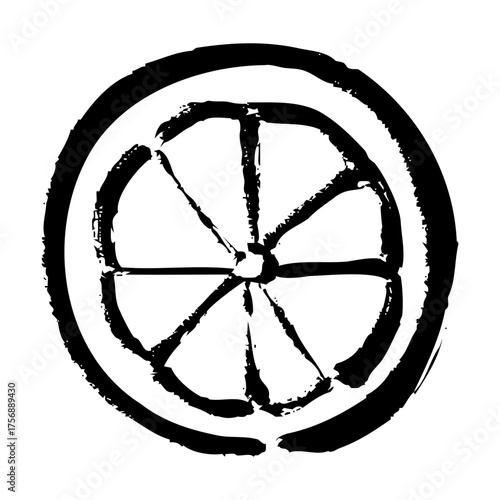 Hand-drawn illustration of lemon slices with beautiful brush texture | Refreshing citrus design material