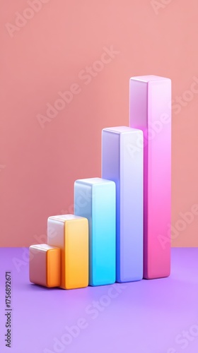 Colorful Gradient Bar Chart Illustrating Growth and Progress.