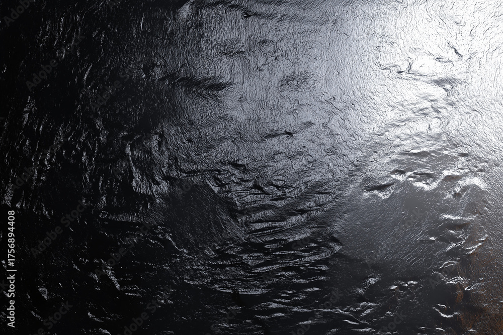 Obraz premium Black glossy metal texture background. Ideal for industrial, luxury, and abstract surface design.
