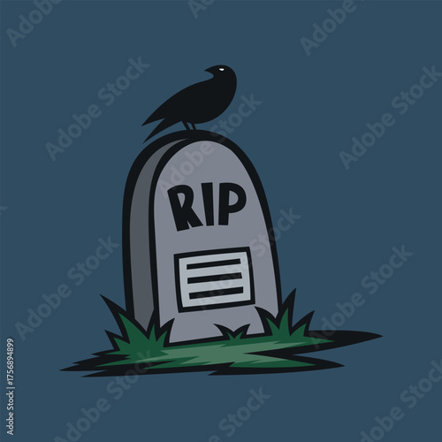 Graveyard tombstone design vector.