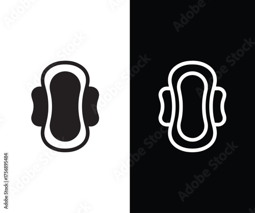 Feminine hygiene pad design on white background