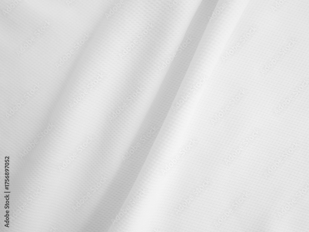 Fototapeta premium Close-up wavy cloth. White crumpled fabric background