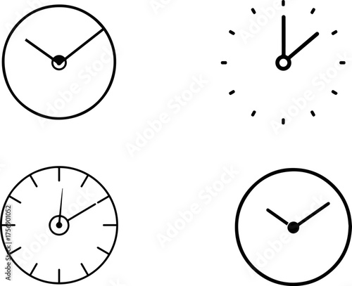 Clock Line Icon – Time, Schedule, and Deadline Symbol Vector