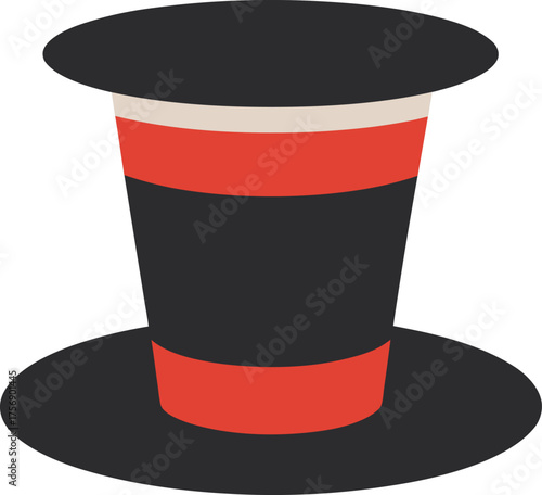 top hat with red ribbon