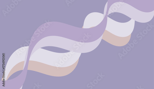 Abstract Wavy Flowing Stripe Background, Soft purples and muted pastels for a serene and feminine touch