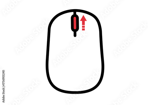 Simple Mouse Scroll-Up Illustration