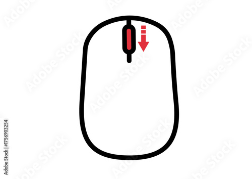 Simple Mouse Scroll-Down Illustration