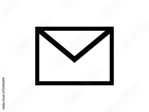 メールアイコン / Mail Icon – メッセージ・通信・連絡のシンボル・黒白・シンプル