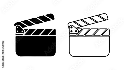 Clapperboard icons with transparent background