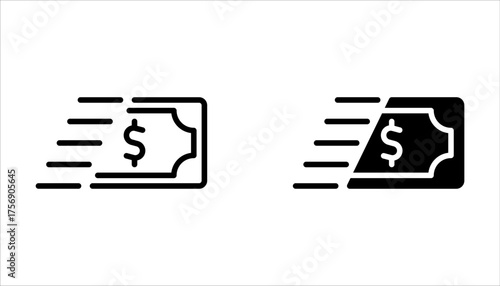 fast money icon set, Fast cash money for finance professional business logo design on white background