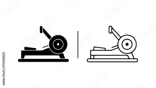 Rowing machine icon with transparent background
