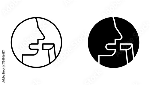 Asthma inhaler vector icons. Lung medical inhalers icon set on white background