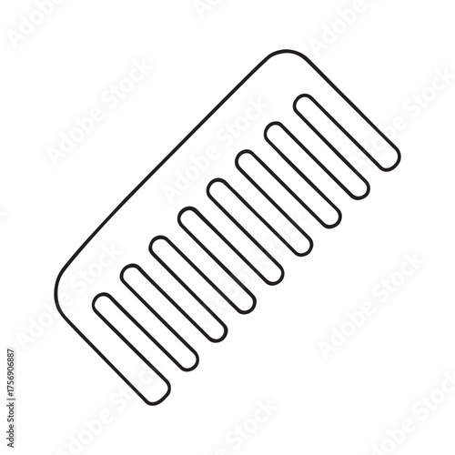 Hair Comb Vector Line Art Icon