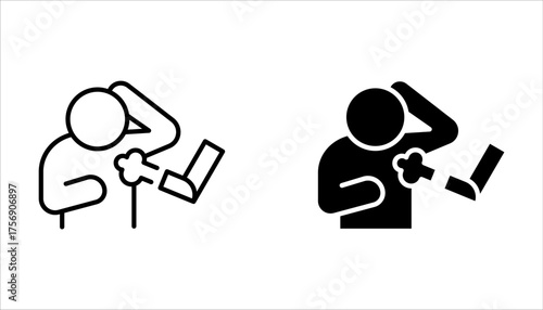 Asthma inhaler vector icons. Lung medical inhalers icon set on white background