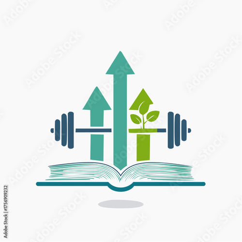 Conceptual emblem fusion: fitness, growth, knowledge, and the upward trajectory visualized