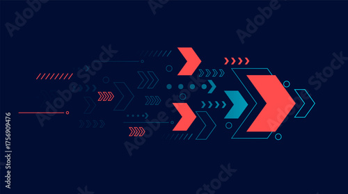 Abstract arrow direction. Technology background