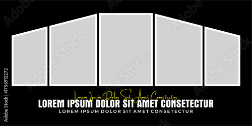 Pictures or photos frame collage layout abstract photo frames and digital photo wall template