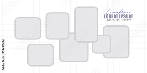 Pictures or photos frame collage layout abstract photo frames and digital photo wall template