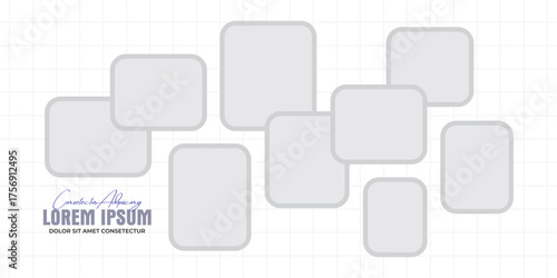 Pictures or photos frame collage layout abstract photo frames and digital photo wall template