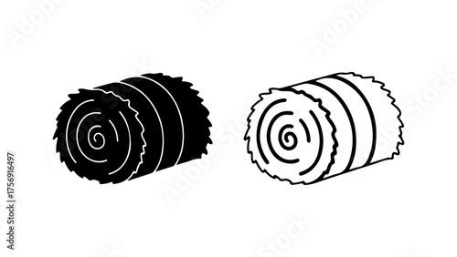 Hay bales with transparent background