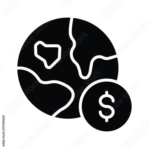 glyph icon of global business in modern design style