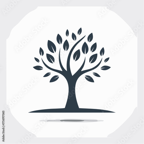 Minimalist tree emblem design suitable for environment, nature, or sustainable projects