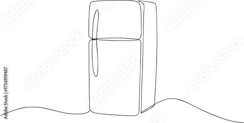 Single line drawing of a refrigerator fridge appliance