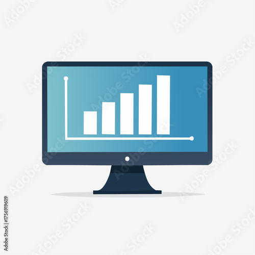Visualization of business statistics displayed on a computer screen with performance indicators