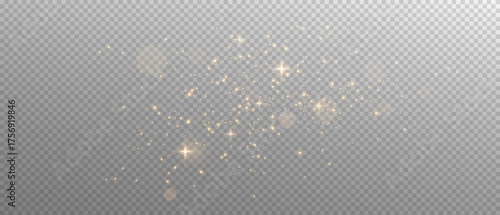Golden background with a dust-like bokeh effect. Christmas glow dust and shimmering particles create a festive atmosphere. A shimmering yellow glow with confetti bokeh and smoothly moving particles.