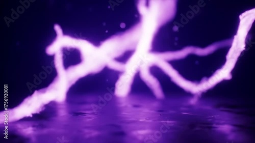 Abstract Purple Energy Field on Reflective Surface