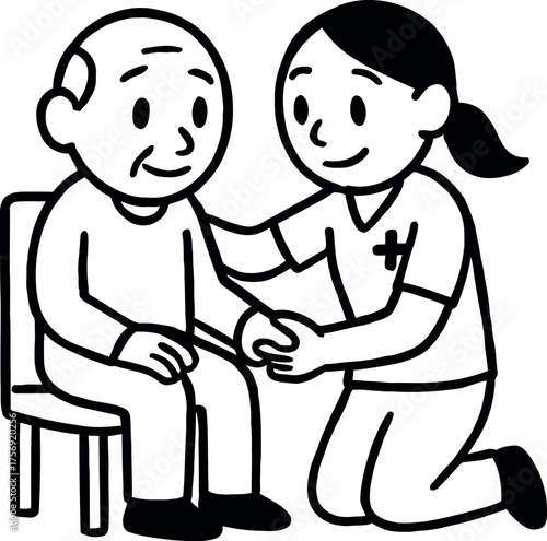 Elderly patient receiving compassionate home care from a nurse