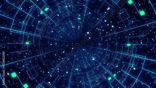 Animated technological space tunnel