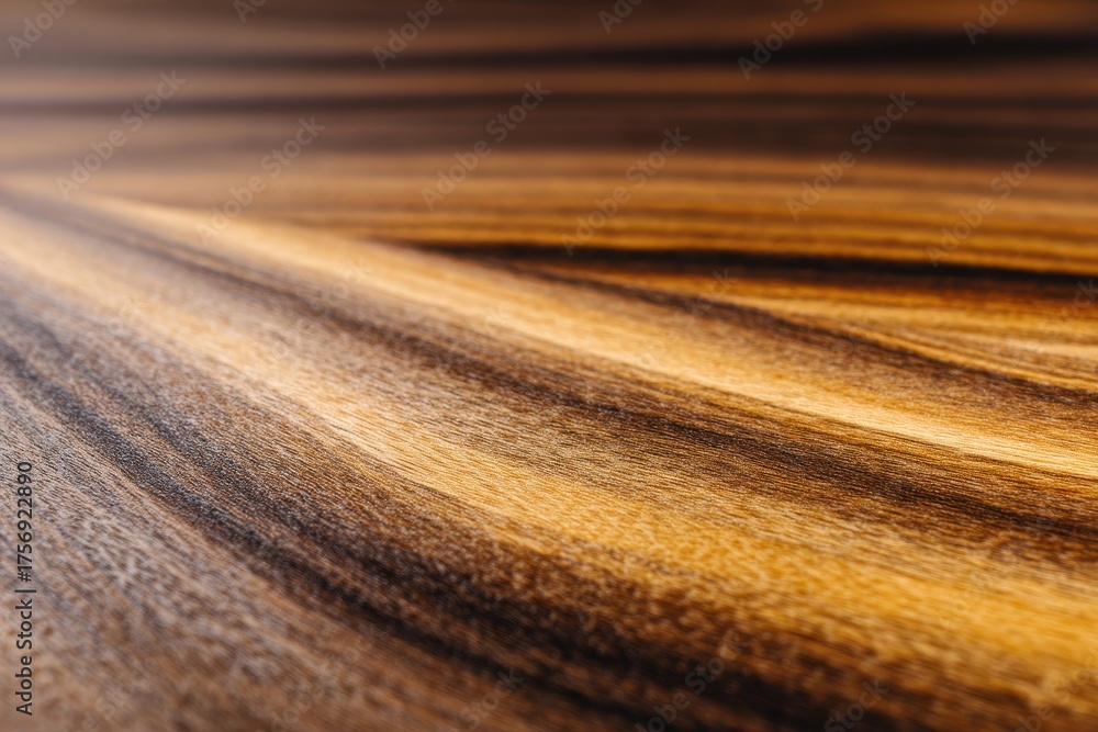 Fototapeta premium Polished Walnut Wood Surface with Dark Grain Patterns and Texture