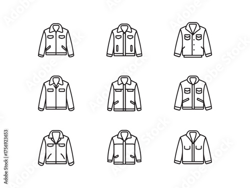 Denim Jacket line art classic versatile outerwear