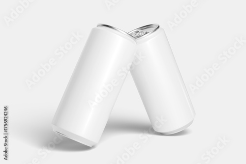 Wallpaper Mural Minimalist View of Two Classic Soda Cans on a Light Studio Floor Torontodigital.ca