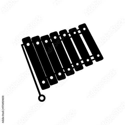 Illustration of a xylophone toy art on transparent background silhouette