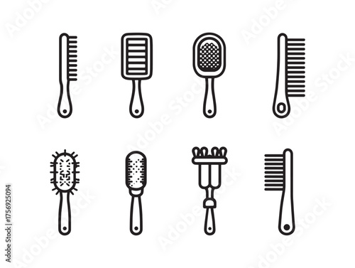 Detangling Brush Line Art Effortless Hair Styling