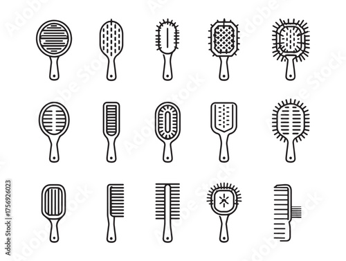 Detangling Brush Line Art Gentle Tangle Removal