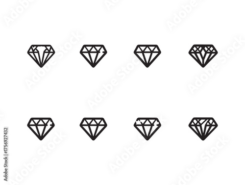 Diamond stud earring line art elegance