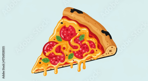 Craving a slice of deliciousness? Indulge in this appetizing pepperoni pizza with melted cheese and fresh basil for a delightful culinary experience today