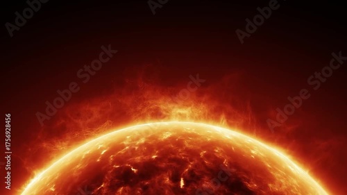 Abstract animation of energy bursts in the sun