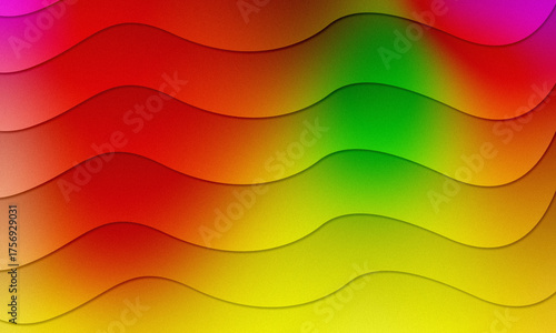Dynamic Abstract Multilayer Wavy Forms Seamless Texture Gradient Effect Bright Design