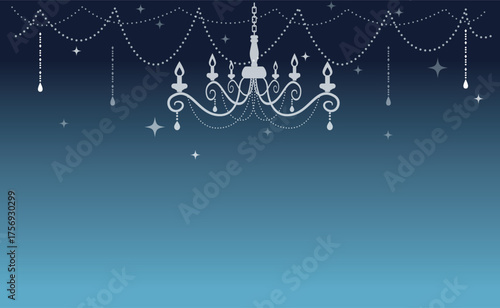 クールなシャンデリア装飾背景イラスト素材