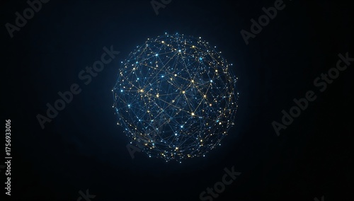 Luminous Plexus Sphere - A Glowing Orb of Interconnected Digital Nodes.