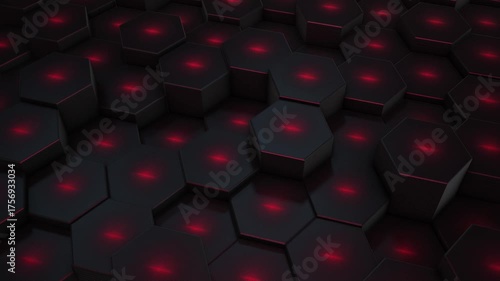 Abstract animation of hexagons
