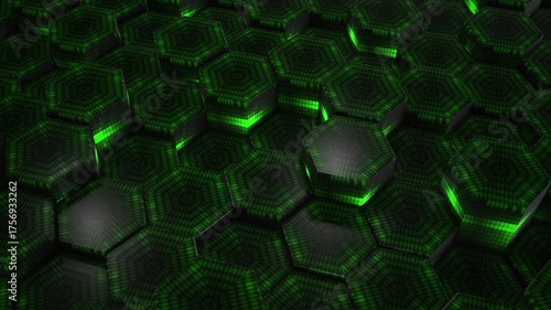Abstract animation of hexagons