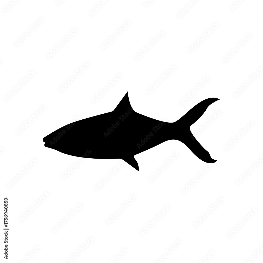 Fototapeta premium Fish icon isolated on white background. Fish silhouette. Vector illustration.