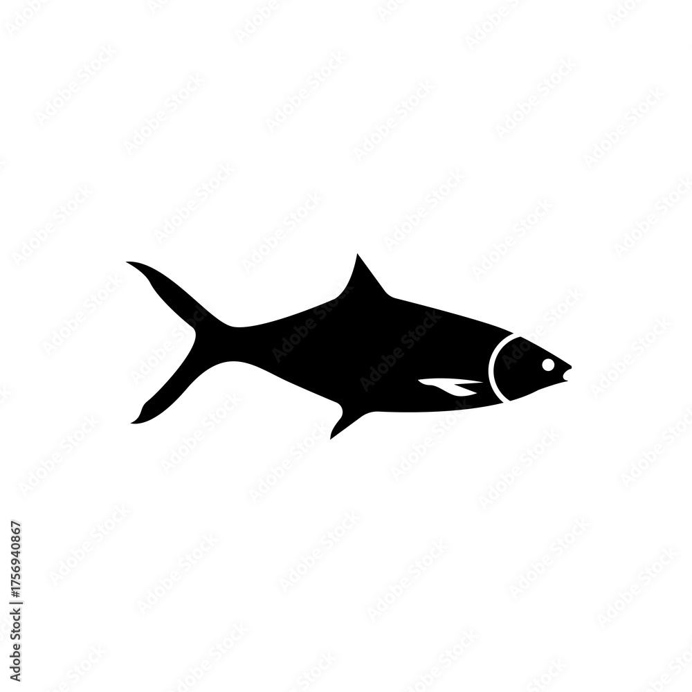 Obraz premium Fish icon isolated on white background. Fish silhouette. Vector illustration.