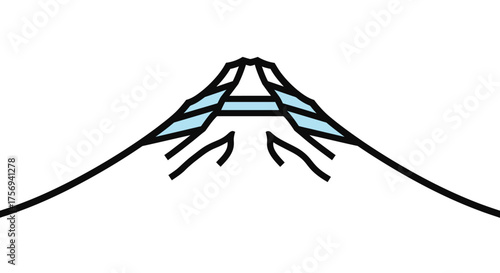 Majestic Mountain peak illustration of natural scenery.