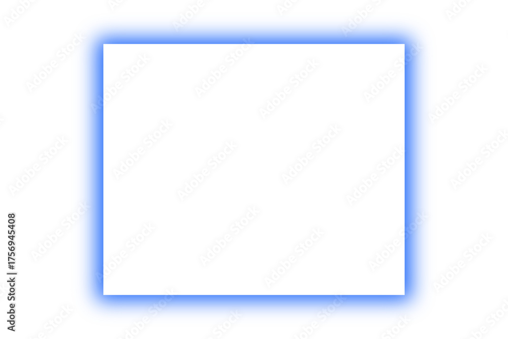 Fototapeta premium Blue bright square border isolated on transparent background